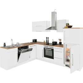 kochstation Winkelküche L-Form 280 x 220 cm weiß