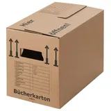 BB-Verpackungen 10 x Bücherkarton Profi aus recycelter Pappe (sehr stabil 2-wellig, doppelter Boden, Aktenkartons, Umzugskarton)