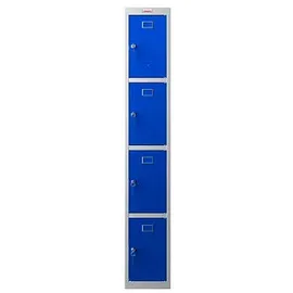 Phoenix Spind Locker blau, grau PL1430GBK, 4 Schließfächer 30,0 x 50,0 x 183,0 cm