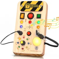 oakjar Montessori Busy Board Spielzeug ab 3 Jahr, Musikalisch Activity Board, LED Holzspielzeug Motorikspielzeug für Kinder, Lernspielzeug für Baby Kleinkinder Jungen Mädchen