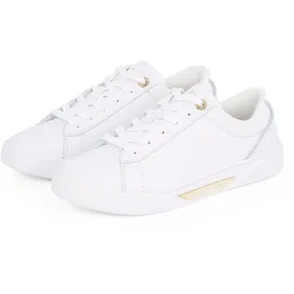 Tommy Hilfiger Chic COURT Damen, sportlicher Schnürer in weiß, Größe 38 - Hellblau - 38