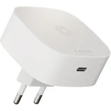 Zen Zens Essential Series Magnetic Wireless Charging Adapter für die Steckdose 18W USB-C + 1x 15W Qi weiß