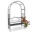 Relaxdays Rosenbogen mit Bank 203 x 114,5 x 59 cm Schwarz