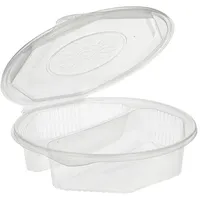 Papstar Starpak 100 Menüboxen mit Klappdeckeln, PP 2-geteilt 5,9