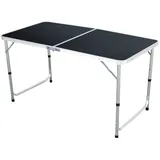 Mojawo XXL Aluminium Campingtisch Klapptisch Gartentisch Camping mit Tragetriff Reisetisch Höhenverstellbar L120xB60xH58/70cm Schwarz
