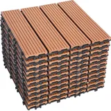 Jopassy WPC Fliesen Terrassenfliesen 55 Stück = 5m2 Terrassendielen Holz-Optik 30x30cm, Fliese Bodenfliese Klickfliese Braun - Braun