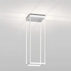 serien lighting Reflex2 S 600 Deckenleuchte weiß | warmweiß (3000 K) | Reflektor Pyramidenstruktur silber | Triac dimmbar (für 3-adrige Netzleitung)