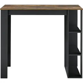 [en.casa] Bartisch Danderyd 120 x 60 x 106 cm Schwarz/Eiche, dunkel