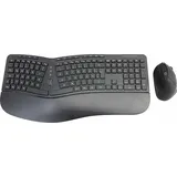 Conceptronic Ergo Kabelloses Set aus ergonomischer Tastatur und vertikaler Maus, deutsch