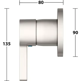 Keuco Edition 400 Einhebelmischer Unterputz, Rosette rund, 51551050001 Nickel gebürstet