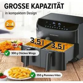 GOURMETmaxx Heißluft-Fritteuse  2x 3,5 l schwarz