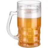 Rosenstein & Söhne Doppelwandiger Bierkrug, Bier- & Getränke-Kühler mit Fake-Bier, 0,3 l