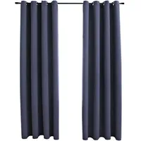 vidaXL Verdunkelungsvorhang Ösen 140 x 225 cm anthrazit 2 St.