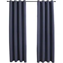 vidaXL Verdunkelungsvorhang Ösen 140 x 225 cm anthrazit 2 St.