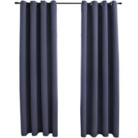 vidaXL Verdunkelungsvorhang Ösen 140 x 225 cm anthrazit 2 St.