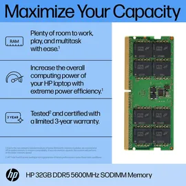 HP 32Gb DDR5 5600 Sodimm Memory Memory Module 5600 MHz, AL0M7AA