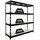 Proregal Schwerlastregal Metall 200x200x60cm Schwarz 4 Melamin-Ebenen