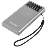 VOLTCRAFT PB PD20WLCD-10000 Powerbank 10000 mAh Fast Charge, USB PD 2.0 LiPo Grau (metallic)