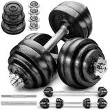 RE:SPORT Hantel-Set, 2 in 1 Hanteln Set, Hantelset Gusseisen verstellbar