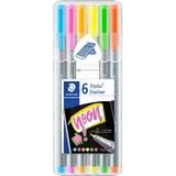 Staedtler 334 SB6CS3 Fineliner triplus (ergonomische Dreikantform, hohe Qualität, superfeine Spitze, Set Neon mit 6 Stück(e)