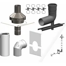 ATEC Abgas Basis-Set mit Mündungs-Set Edelstahl DN60/100
