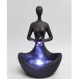 Yoga Brunnen mit LED Beleuchtung Zimmerbrunnen Tischbrunnen Gartenbrunnen Heilstein Zen Springbrunnen (Amethyst)