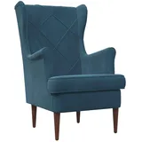vidaXL Sessel 72 x 71 x 70 cm Blau Samt mit Kissen