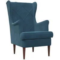 vidaXL Sessel 72 x 71 x 70 cm Blau Samt mit Kissen