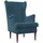 vidaXL Sessel 72 x 71 x 70 cm Blau Samt mit Kissen