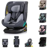 Chipolino i-Size Kindersitz Supreme (40-150 cm) verstellbar 360° drehbar Isofix, Farbe:grau