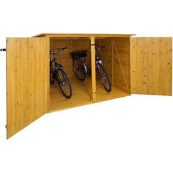 2er-Fahrradgarage MCW-H60, Fahrradbox Geräteschuppen Gerätehaus, MVG abschließbar 151x200x200cm ~ braun