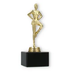 Pokal Kunststofffigur Drill Team gold auf schwarzem Marmorsockel 17,8cm