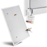 Juskys Fliegenschutzgitter mit Aluminiumrahmen 100 x 120 cm weiß