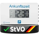Parkwächter V1 automatische Parkscheibe gemäß der Straßenverkehrsordnung, Digitale Parkscheibe für das Auto, elektronische Parkuhr, Weiss, 105 x 60 x 13 mm