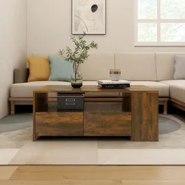 furnicato Couchtisch Braun Räuchereiche 102 x 55 x 42 cm
