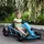 Homcom Kinder Elektro Gokart Drift Kart mit Langsamem Start, Musik, Hupe und Sicherheitsgurt, Kinderfahrzeug für 8-12 Jahre Kinder, Blau