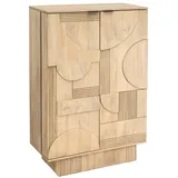 riess-ambiente Barschrank ART DECO 140cm weiß · Weinbar aus Massivholz mit 3D-Front (Einzelartikel, 1-St) 2 Türen · 24 Flaschen · 2 Schubladen · 8 Fächer · Wohnzimmer · Design weiß