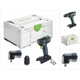 Festool TXS 18-Basic Akku Bohrschrauber 18 V 40 Nm Brushless + Winkelvorsatz + Systainer - ohne Akku, ohne Ladegerät