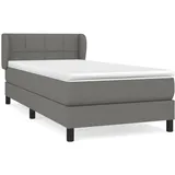 vidaXL Boxspringbett mit Matratze Dunkelgrau 100x200 cm Stoff - Grau