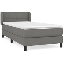 vidaXL Boxspringbett mit Matratze Dunkelgrau 100x200 cm Stoff - Grau