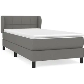 vidaXL Boxspringbett mit Matratze Dunkelgrau 100x200 cm Stoff - Grau