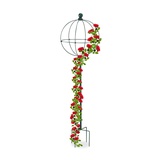 Relaxdays Rankhilfe, 2er Set, HxD: 126x36 cm, Ranksäule für Kletterpflanzen, Metall, freistehender Rosenturm, dunkelgrün
