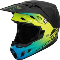 FLY RACING Formula CC Centrum, Motocrosshelm - Schwarz/Blau/Neon-Gelb -