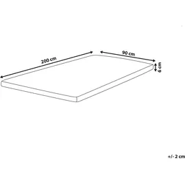 Beliani Latex-Matratzentopper 90 x 200 cm Weiß