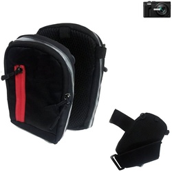 K-S-Trade Kameratasche für Panasonic Lumix DMC-TZ81, Fototasche Kameratasche Gürteltasche Schutz Hülle Case bag grau|schwarz