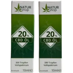 Natur-Shop Vollspektrum Bio CBD-ÖL 20% 2X10ml Flasche