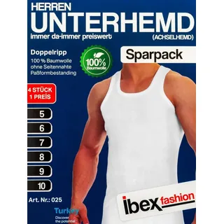TEXEMP Achselhemd 4er Pack Herren Unterhemd Tank-Top Achselhemd Doppelripp Baumwolle (4-St) 100% Baumwolle 5/S