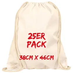 Texxilla Turnbeutel Mehrpack mit robusten Zugbändern, Natur, natur