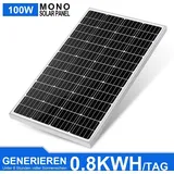 100W Solarpanel 12V Monokristallines 100 Watt Solarmodul für Wohnwagen Haushalt
