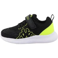 Kappa 95K0183001 Sneaker, Black-Lime, 28 EU